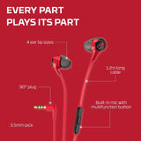 HyperX Cloud Earbuds II - Wired Gaming Earbuds 14mm Driver Built-in Microphone | 4 Ear Plug Sizes | 3.5mm Connector | Hard Case | PC, Console & Mobile Compatibility | Red