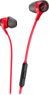HyperX Cloud Earbuds II - Wired Gaming Earbuds 14mm Driver Built-in Microphone | 4 Ear Plug Sizes | 3.5mm Connector | Hard Case | PC, Console & Mobile Compatibility | Red