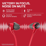 HyperX Cloud Earbuds II - Wired Gaming Earbuds 14mm Driver Built-in Microphone | 4 Ear Plug Sizes | 3.5mm Connector | Hard Case | PC, Console & Mobile Compatibility | Red