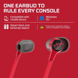 HyperX Cloud Earbuds II - Wired Gaming Earbuds 14mm Driver Built-in Microphone | 4 Ear Plug Sizes | 3.5mm Connector | Hard Case | PC, Console & Mobile Compatibility | Red