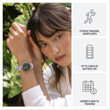 Garmin Lily 2 Active, 38mm GPS smartwatch, stylish smaller watch, fitness tracker with hidden display, sports apps, patterned lens, bright touchscreen display, up to 9 days battery life, Cream Gold