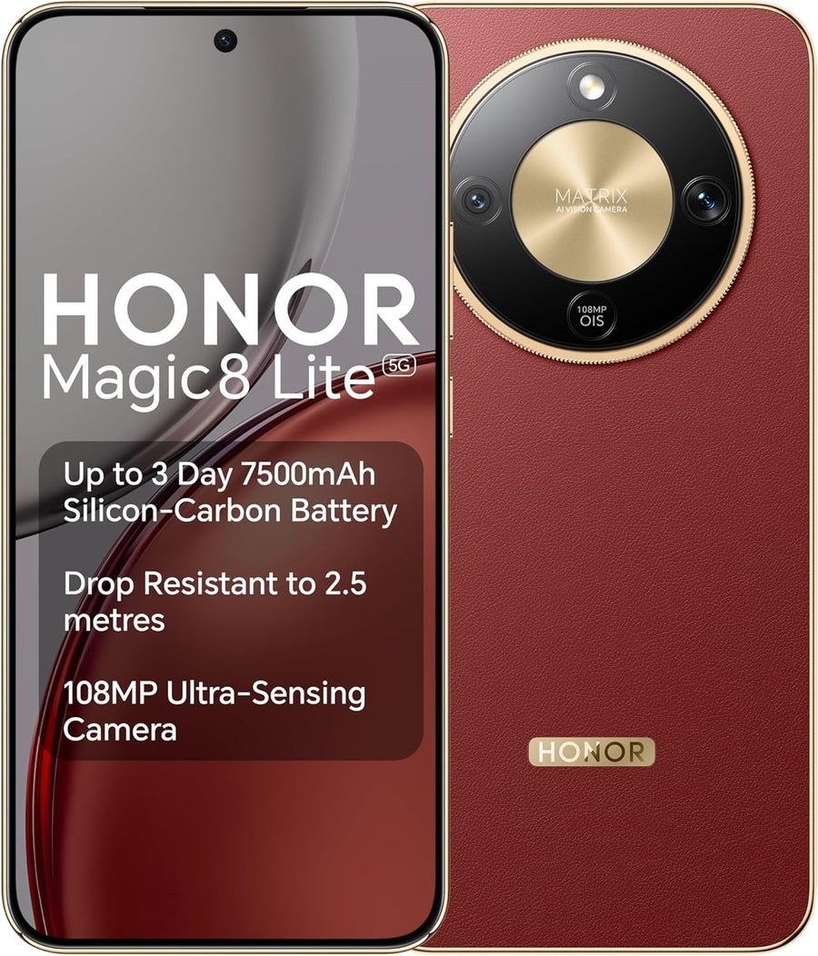 HONOR Magic8 Lite Snapdragon 6 Gen 4 8GB RAM 512GB ROM AMOLED 5G Smartphone (Red, Magic8 Lite) (Like New)